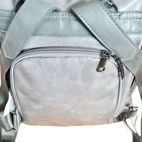 Cheruty Women Gray PU Leather Anti-Theft Backpack Purse Nylon Straps main image 5